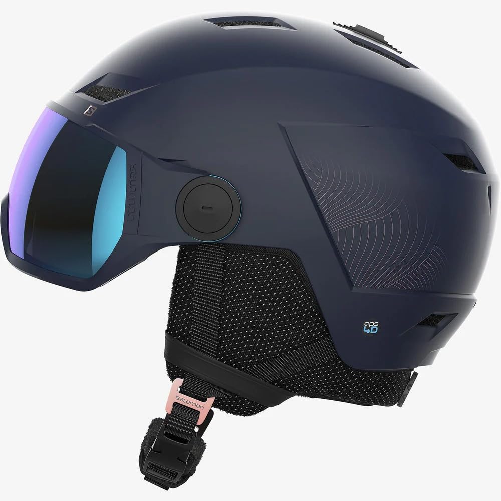 SALOMON ICON LT VISOR Wisteria Size M Women's Ski/Snowboard Helmet, Navy, (5659, L41199800)