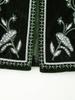 European American Women's Velvet Embroidered Sequin Vest