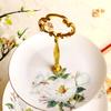 Elegancki 3-poziomowy ceramiczny stojak na ciasto Camellia - Stojak na owoce, desery, babeczki na przyjęcie herbaciane, Patera do serwowania, Taca na przekąski, słodycze, chleb, Talerz 38,5 cm wysokości