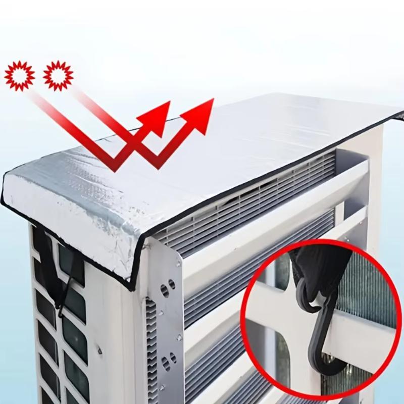 95*46cm Outdoor Air Conditioner Protective Cover - Made Of Heavy Tin Metal, With Rainproof, Sunproof And Dustproof Function