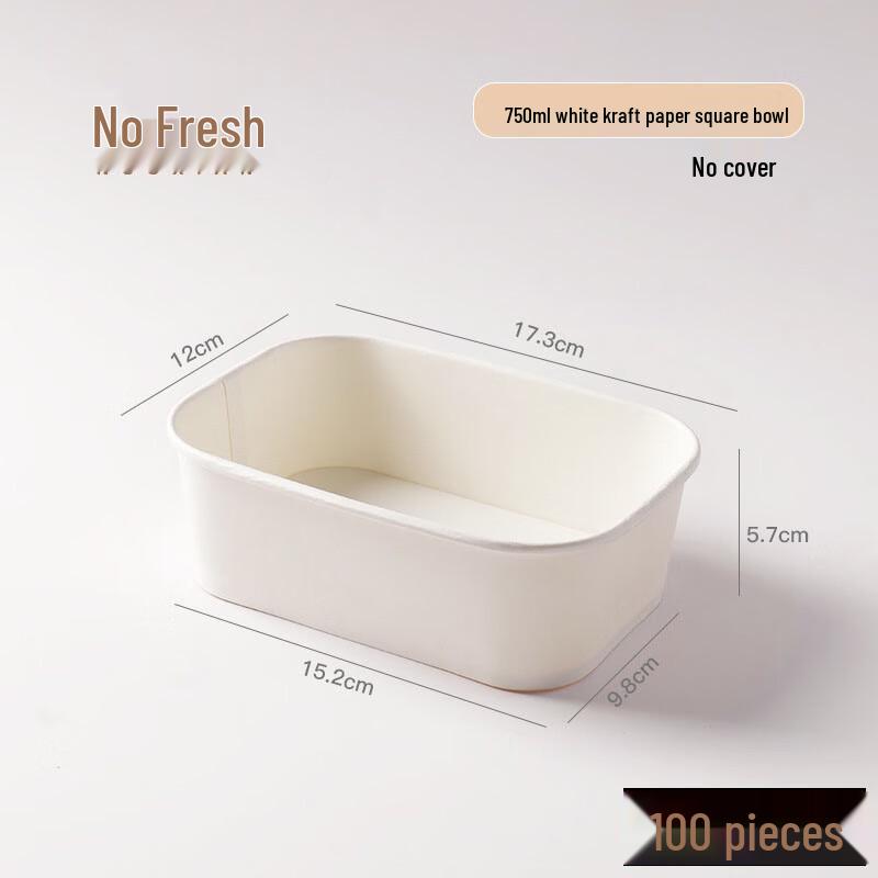 Food-Grade Disposable Rectangular Container 750ml