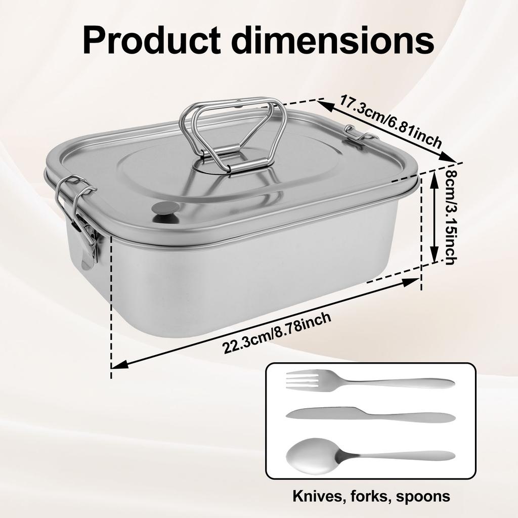 Double-layer Lunch Box Portable 4 Compartment Food Box Large Capacity Food Container With Fork Spoon Picnic Keep Fresh Lunch Box