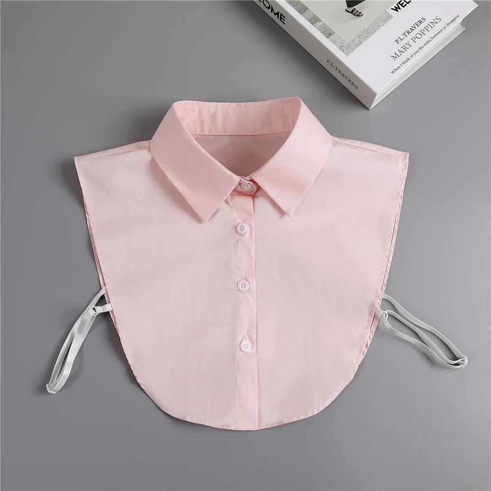 Detachable Cotton Lapel Shirt Fake Collar Solid Color False Blouse Neckwear Vintage Lace Lapel Blouse Top Clothing Accessories