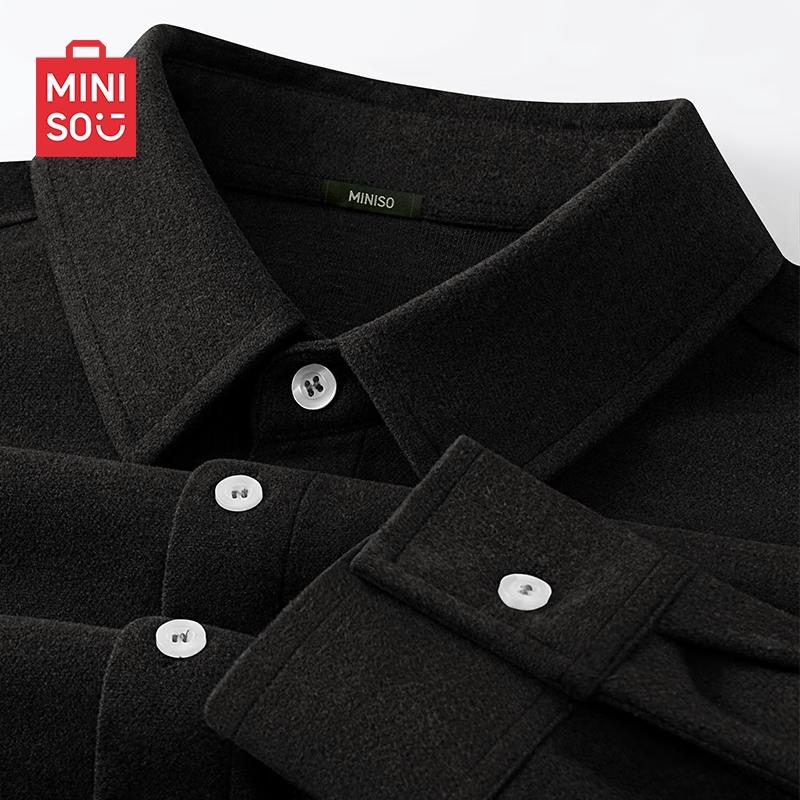 

MINISO Men s Brushed Flannel Long-Sleeve Shirt 2XL