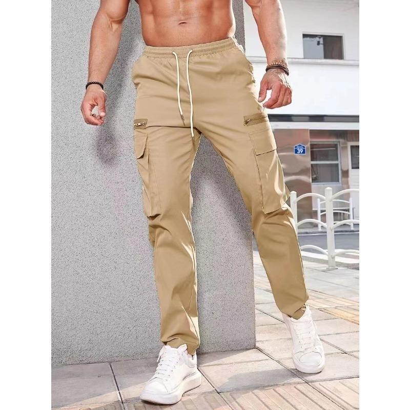 Pantaloni da Uomo Tasche Laterali Cargo Pantaloni Harem Cerniera Neri Hip Hop Casual Maschili Pantaloni Joggers Moda Casual Streetwear