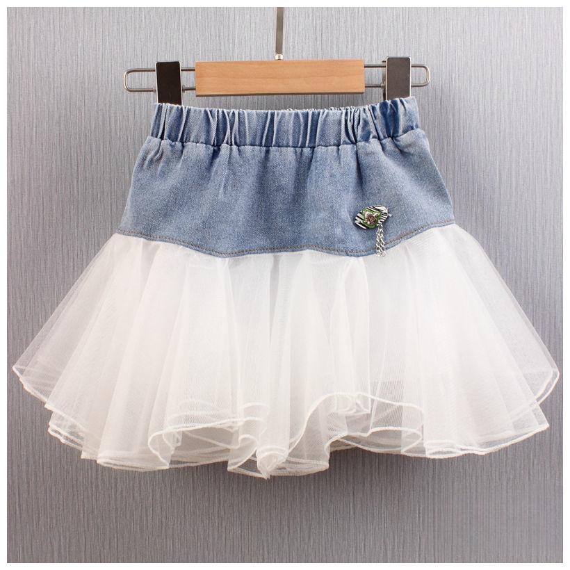 Kowbojska Patchworkowa Spódniczka Mini dla Dziewczynek Wszechstronna Spódniczka do Tańca dla Księżniczek Puszysta dla Dziewczynek