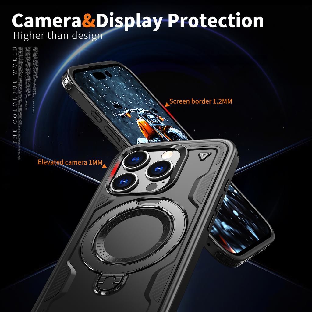 Case for Iphone 17 Pro Max Air Iphone17 12 13 14 15 16 Plus Wireless Charging Stand Ring Hard funda