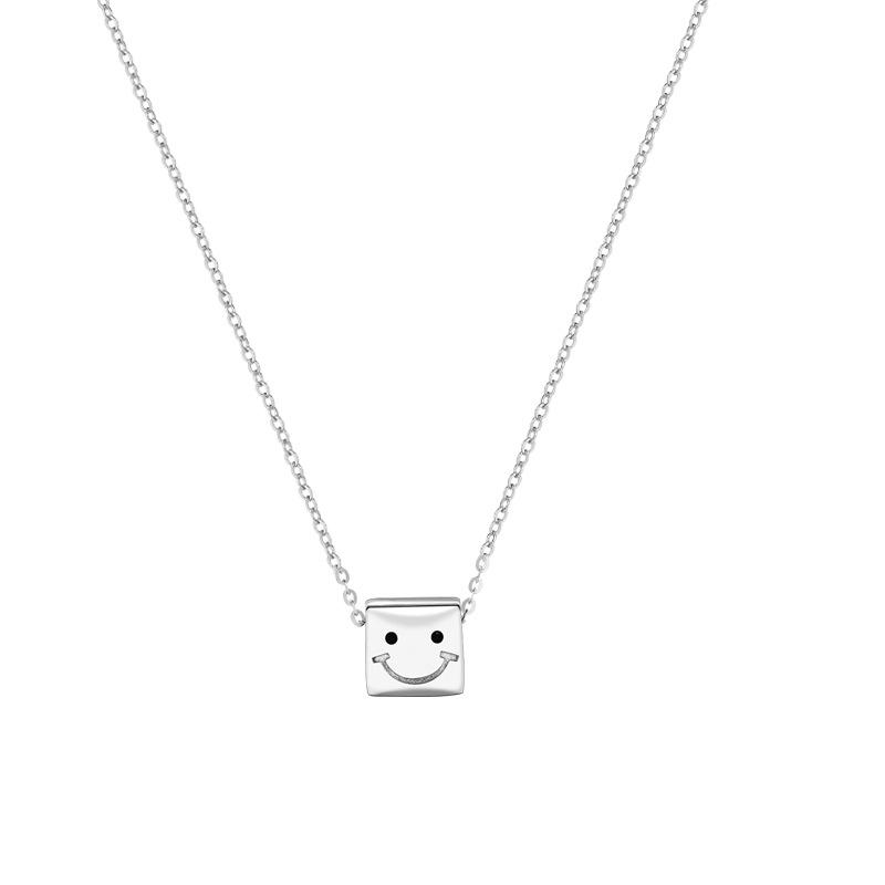Smile Smiley Face Necklace Fashion Creative Niche Pendant Expression Bag Personality Cute Collarbone Chain Female Tide