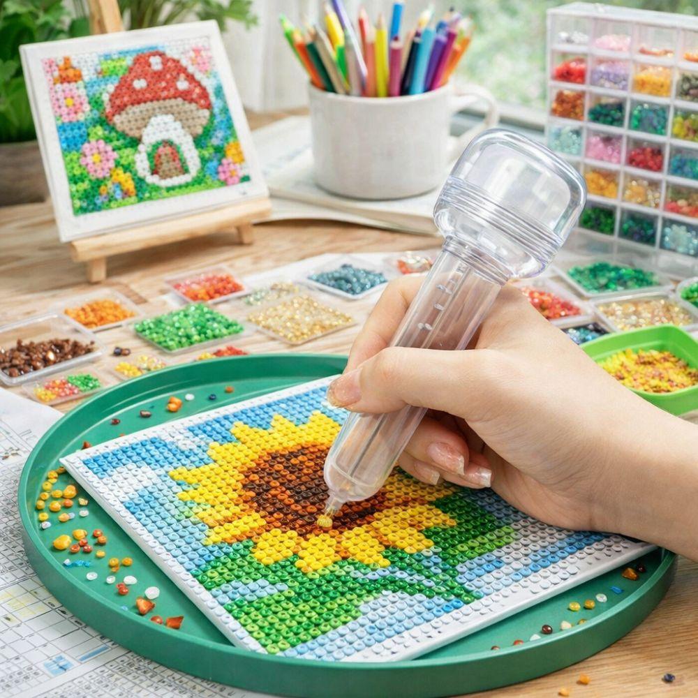 3D Pixel Puzzle Automatic Press Bead Pen Anti-slip Fuse Bead Pen Bead Dispenser  Miniature Artwork
