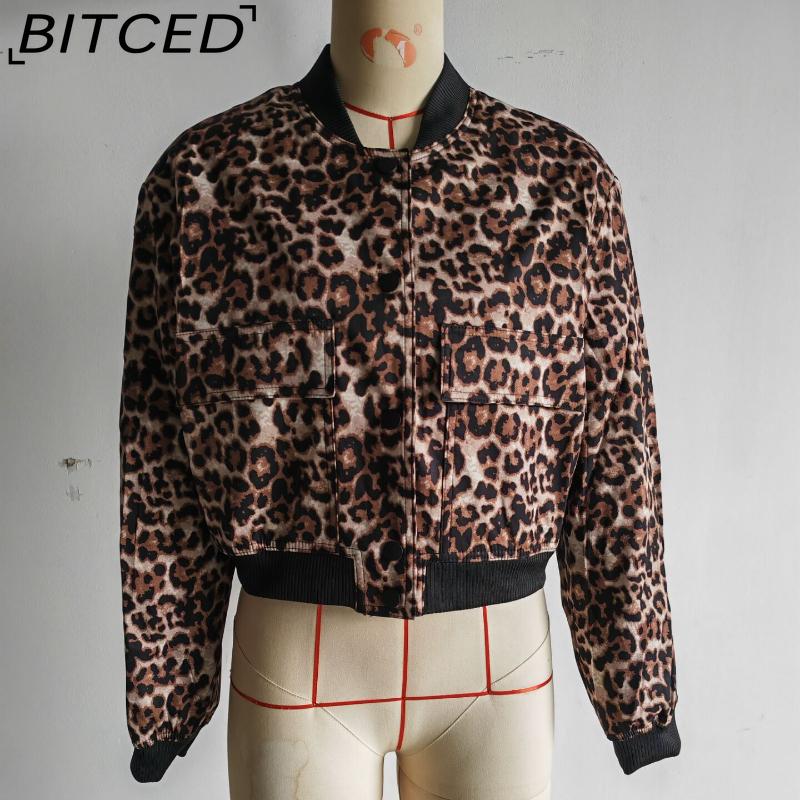 BITCED Spring Women's Oversized Pocket Jacket with Stand Collar