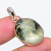Prehnite Gemstone Handmade 925 Solid Sterling Silver Jewelry Pendant 1.38" GK-5629