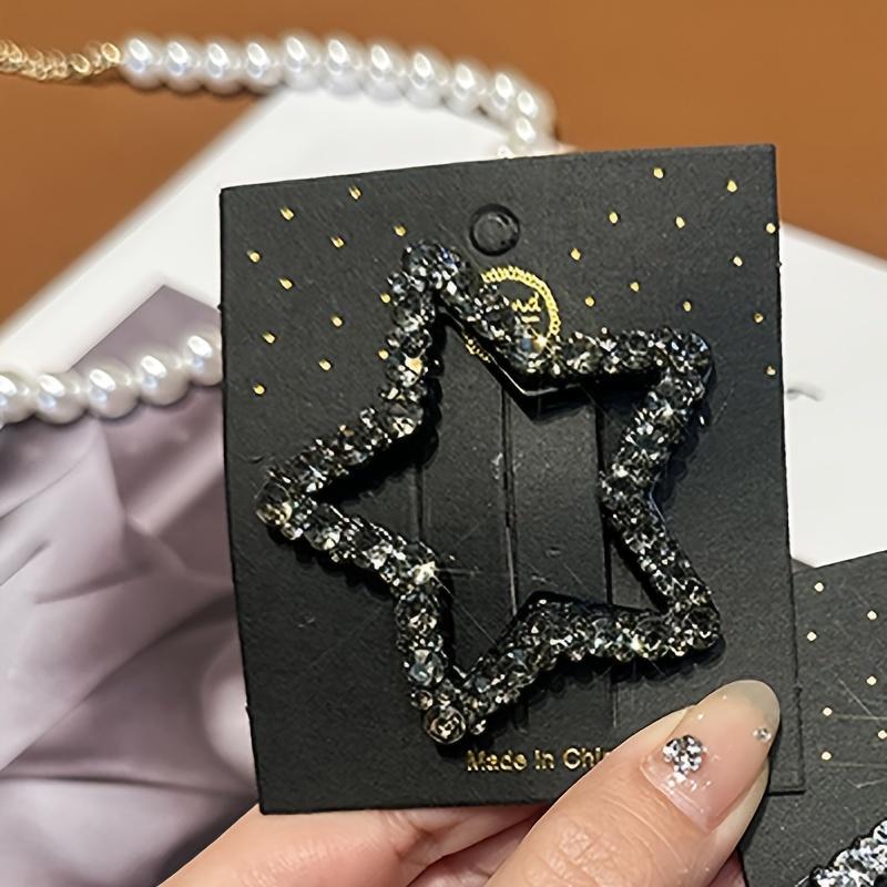 

1pc Sparkling Rhinestone Decorative Star Shaped Hair Clip Elegant Hair Side Clip Trendy Hair Barrette for Women And Daily Use, Gift for Eid, Ramadan 1pc