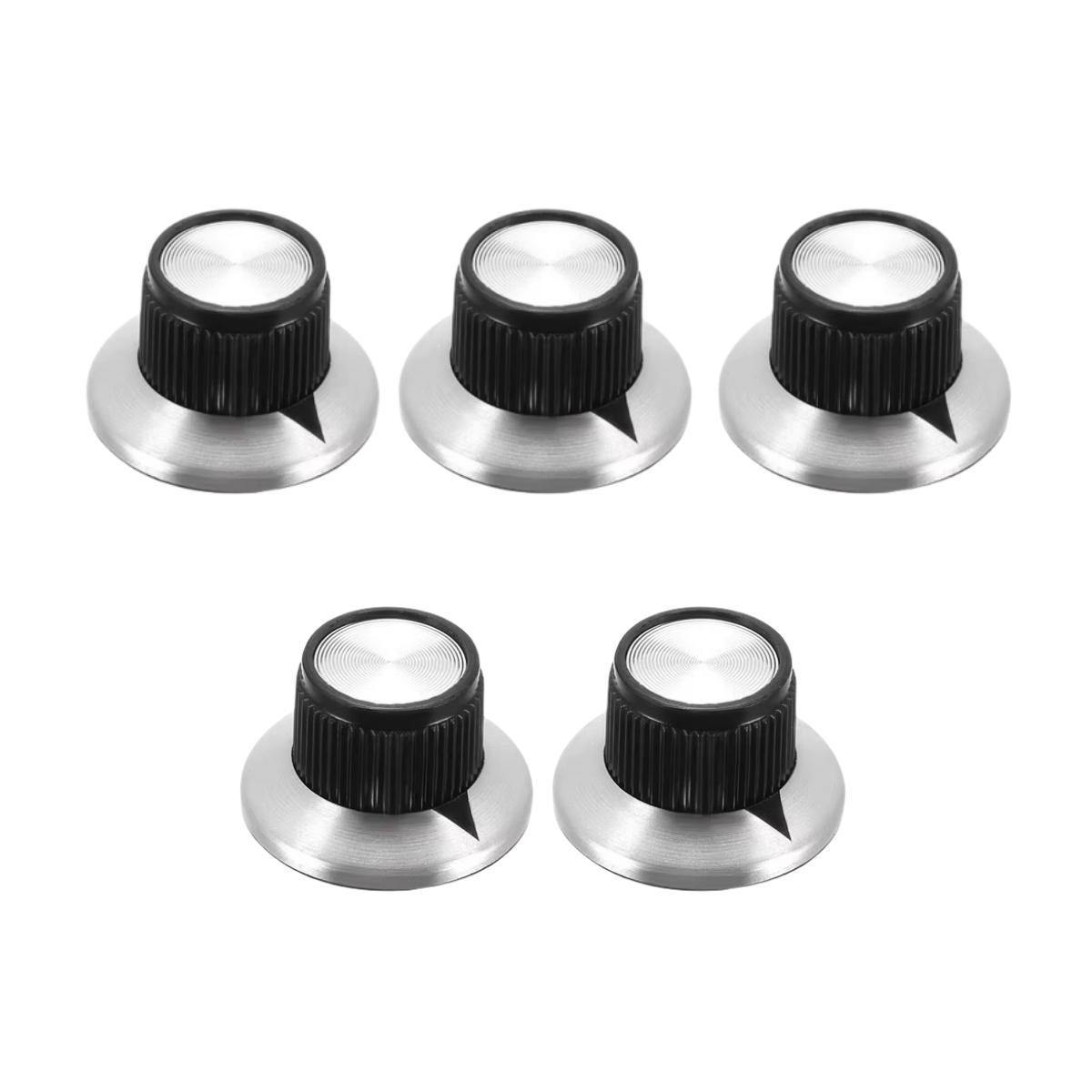 5/10/20 PCS Guitar Effect Pedal Knob Chrome Top Arrow Indication Knob/6.35MM Shaft/Compatible with Electric Guitar Bass