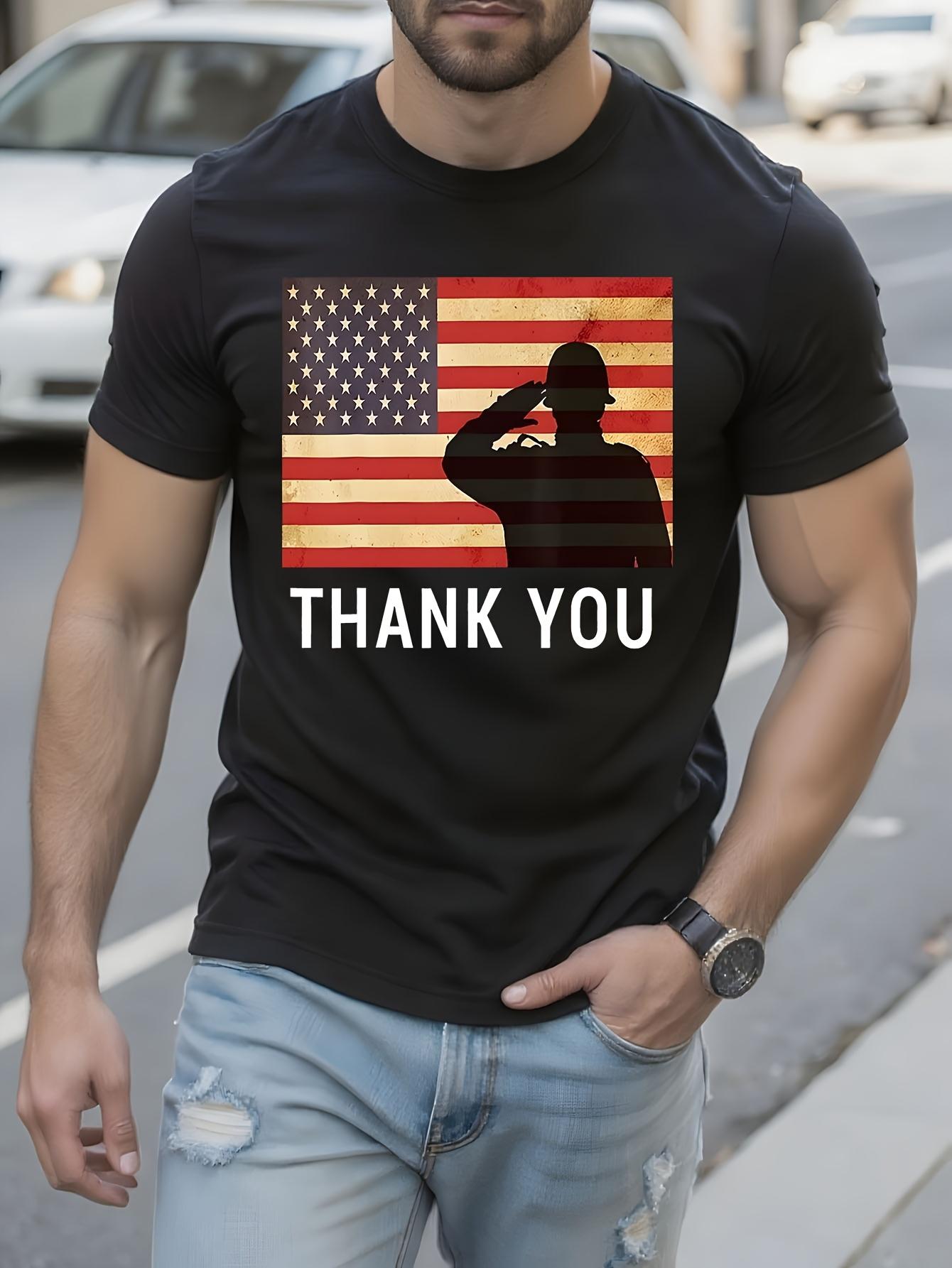 Memorial Day Patriotic Tshirt - Thank You American Flag a... XXXL