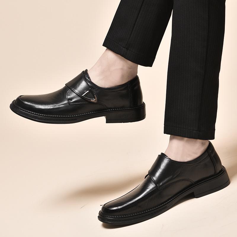 Men's Leather Slip-on Formal & Casual Shoes - Cowhide Wedding & Dad Shoes