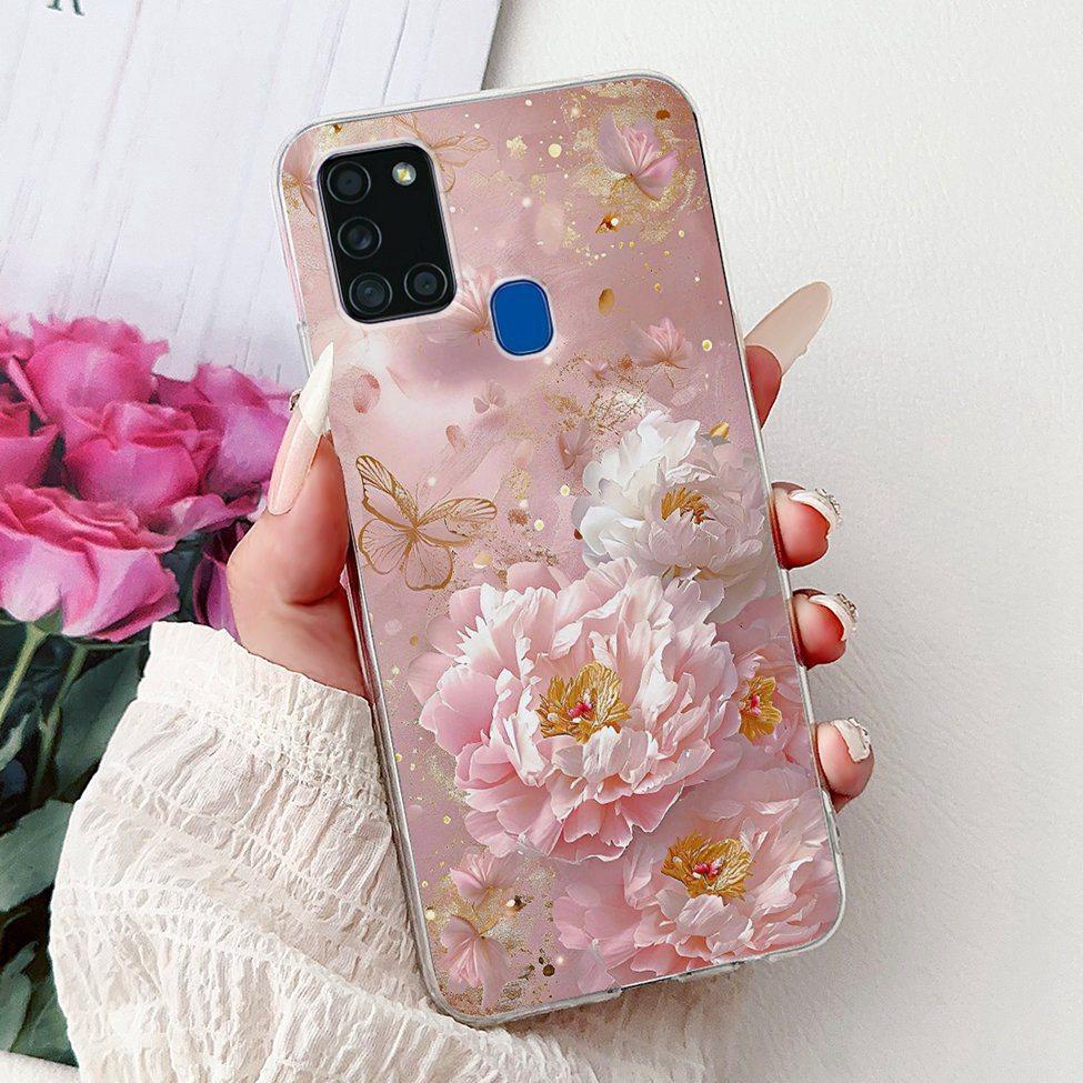 For Samsung A21s Case Cover Clear Fashion Luxury Cute Painted Back Cover For Samsung Galaxy A21s Phone Case A217F A217M A217N
