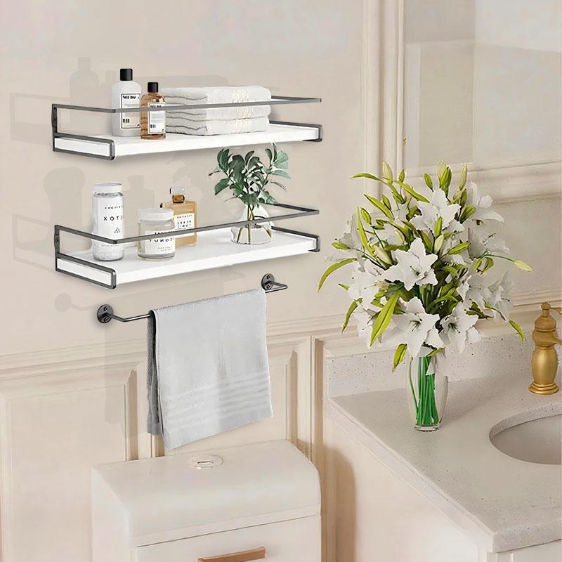 3-piece Towel Rack Set, Floating Shelf, Floating Shelves, Shelf,15.7 Inches, Waterproof and Rust Proof, Suitable for Bathrooms