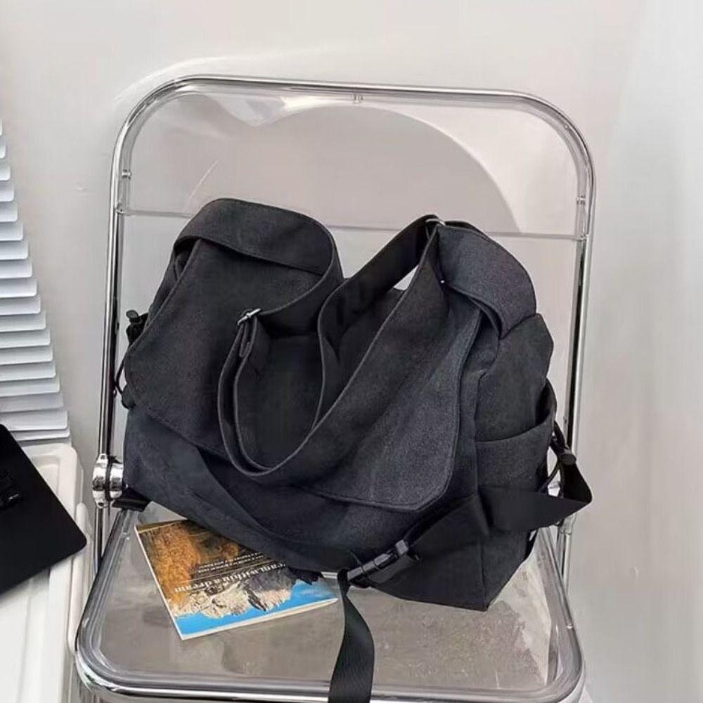 Large-capacity Messenger Bag Versatile School Bag Cool Canvas Tote Bag  Student