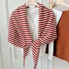 New Fahion Design Women Scarf Autumn Winter Wool Blend Triangle Muffler Lady Shawl Korean Style Striped Thick Warm Wrap Female