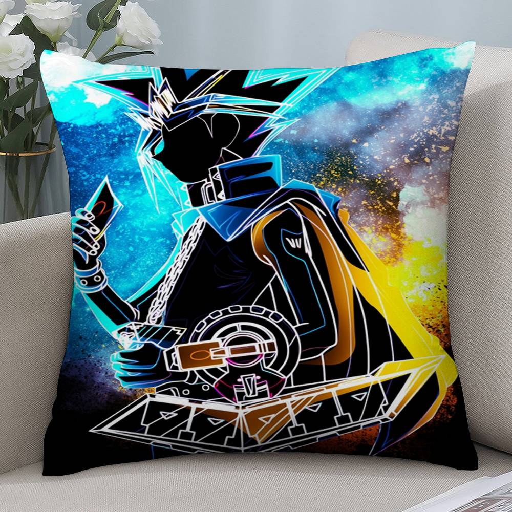

Game Yu-Gi-Oh Anime Pillow Case Short plush Double-sided Print Square Throw Pillow Covers Sofa Home Cushion Decor 12x12Inch