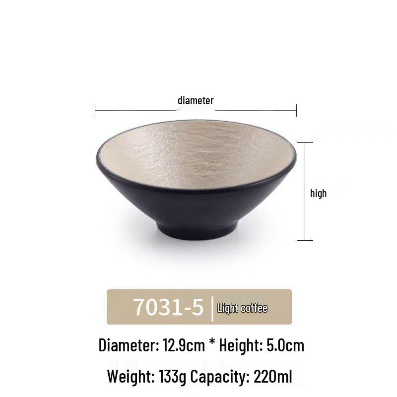 Melamine Japanese Conical Hat Bowl - Large Plastic Soup, Rice, and Noodle Bowl