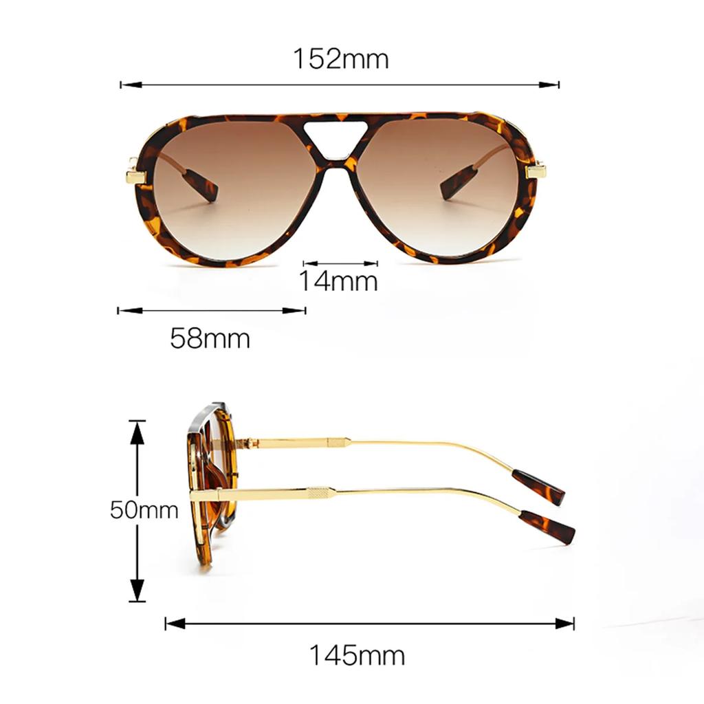 Retro Oval Metal Sunglasses for Women Men Luxury Fashion Brand UV400 Punk Unisex Stylish Shades