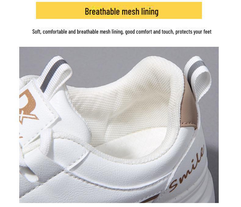 Women's 2024 Spring Thick-Soled White Fashion Sneakers