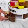 Non-Slip Double Spice Tray Round Rotatable Seasoning Holder 360° Rotating Storage Tray  for Home