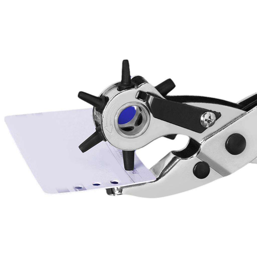 Skórzany dziurkacz Heavy Duty Obrotowy Dziurkacz Oczkowy Poręczny Dziurkacz do Pasków Profesjonalne Narzędzie Dziurkujące do Paska Płótna Miękkiego Plastiku