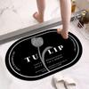 Modern Non Slip Bath Mats Water Absorbent Floor Shower Mats Diatomaceous Earth Irregular Shape Sustainable Bathroom Rug