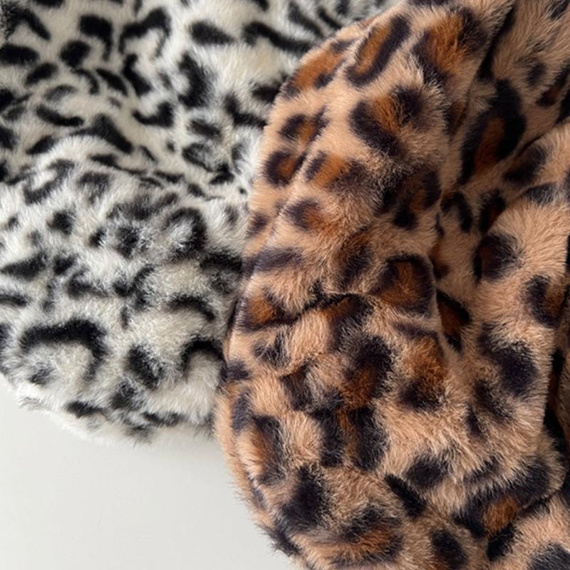 Popular Plush Leopard Beret Hat for Adult Painter Hat Spring Dome Hat Girl Photoshoots Hat Thick Warm Caps for Winter