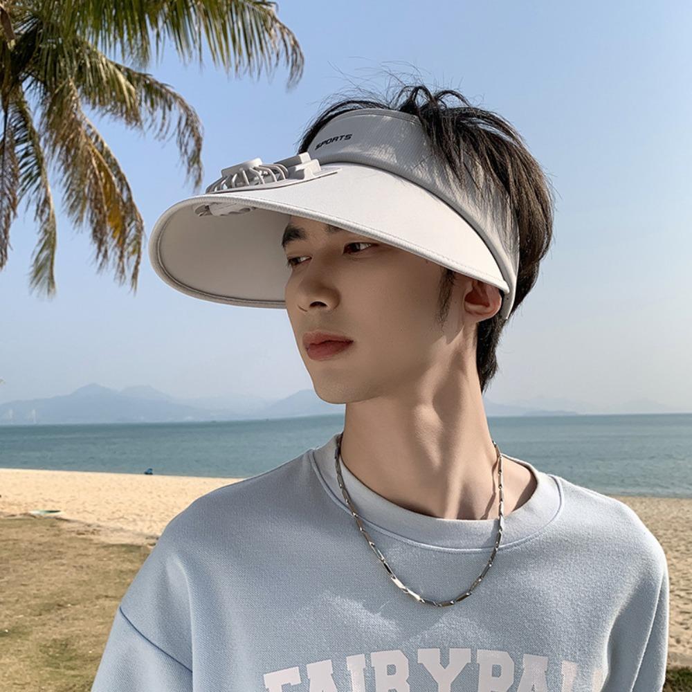 Empty Roof Cooling Fan Hat Usb Charging Peaked Cap New Sun Visor Hat  Men Women