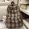 Schoolbag Schoolbag Junior High School Student Plaid Contrasting Color Large Capacity Niche Wind Does Not Collide Girls 1011 New Backpack