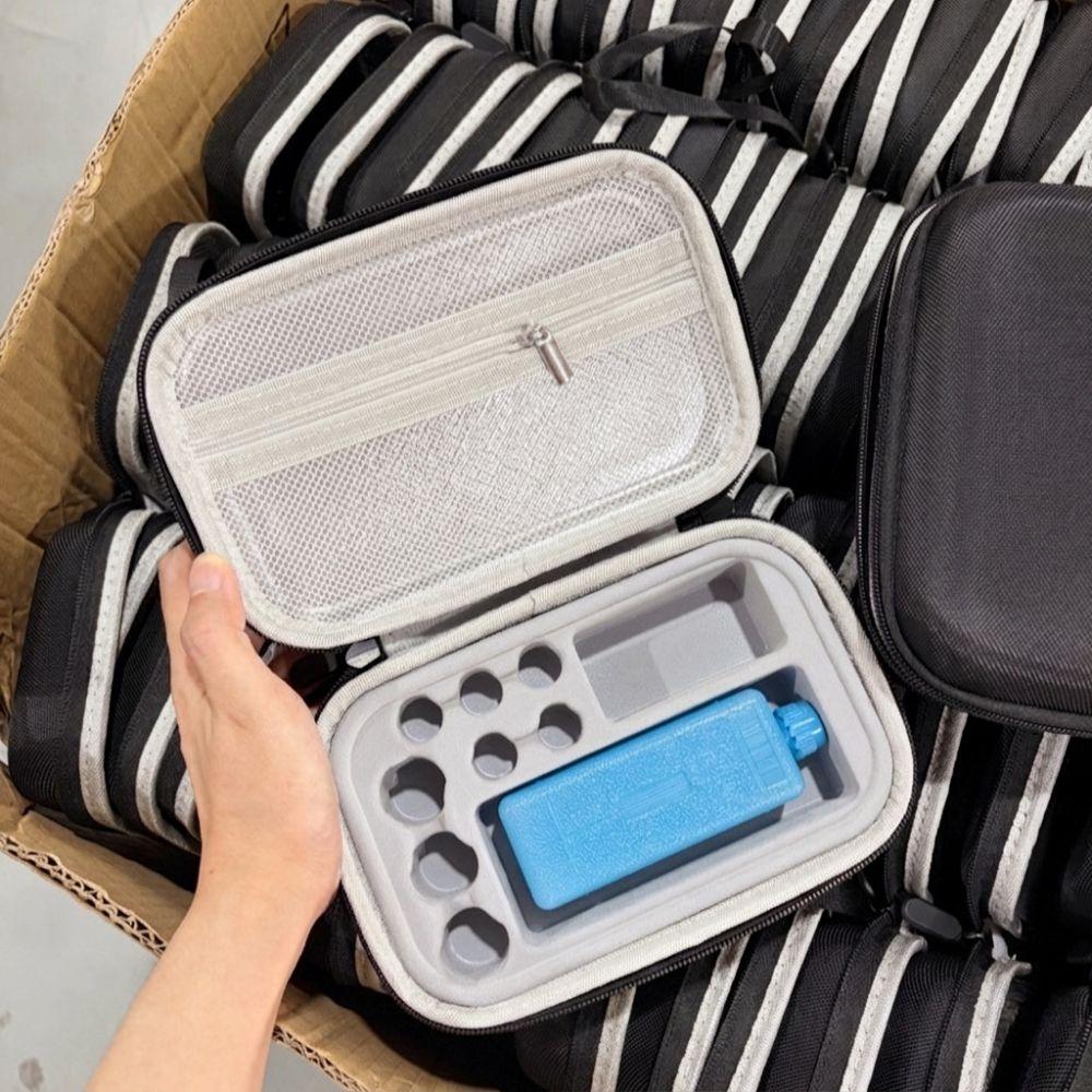 Waterproof Insulin Vial Storage Case Dust-proof Wear-resistant Insulin Bottle Protector Shockproof Zippers Closure