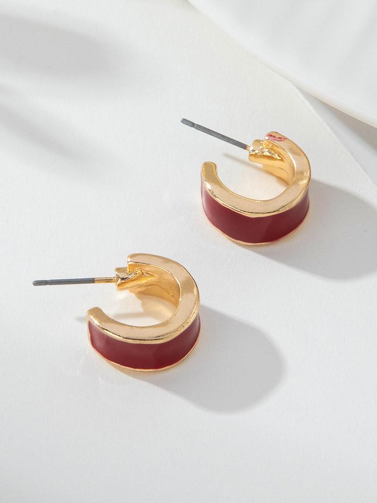 Elegant C-shaped Drip Oil Earrings - Trendy, Versatile, and Luxurious Daily Wear for Women