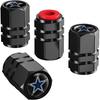 4PCS Black Tire Valve Stem Caps, Aluminum Tire Valve Cap Set, Universal Stem Covers for Cars Trucks Motorcycles SUVs and Bikes