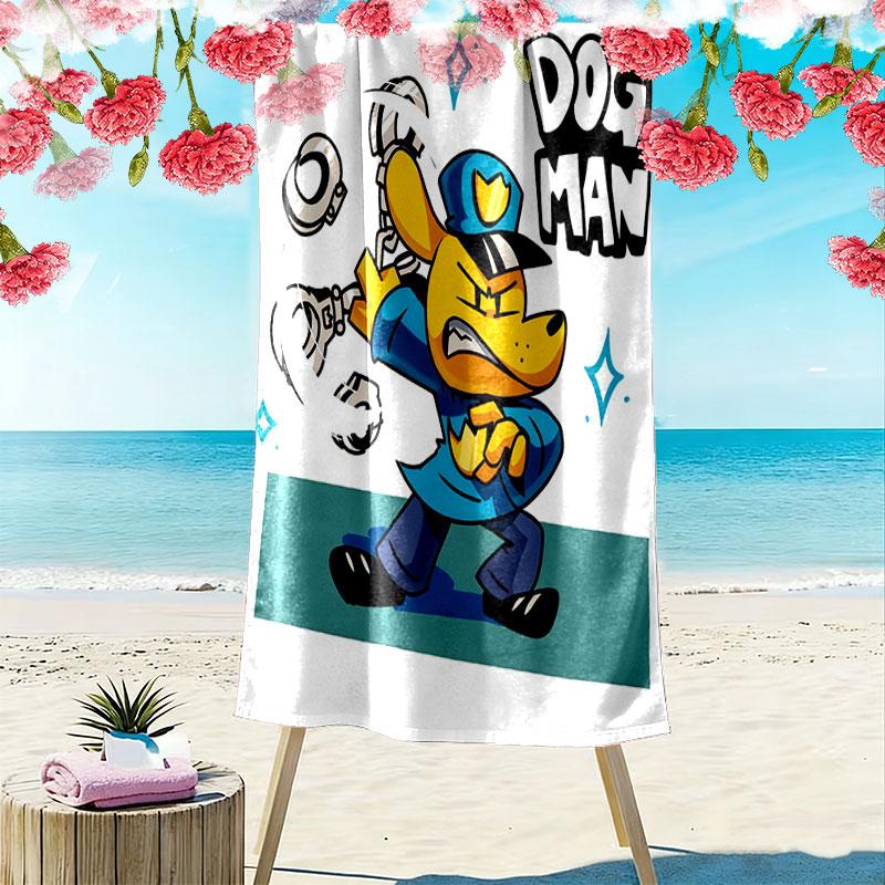 Dog Man Print Beach Towel, Large Soft Quick Dry Towel for Beach Camping Swimming