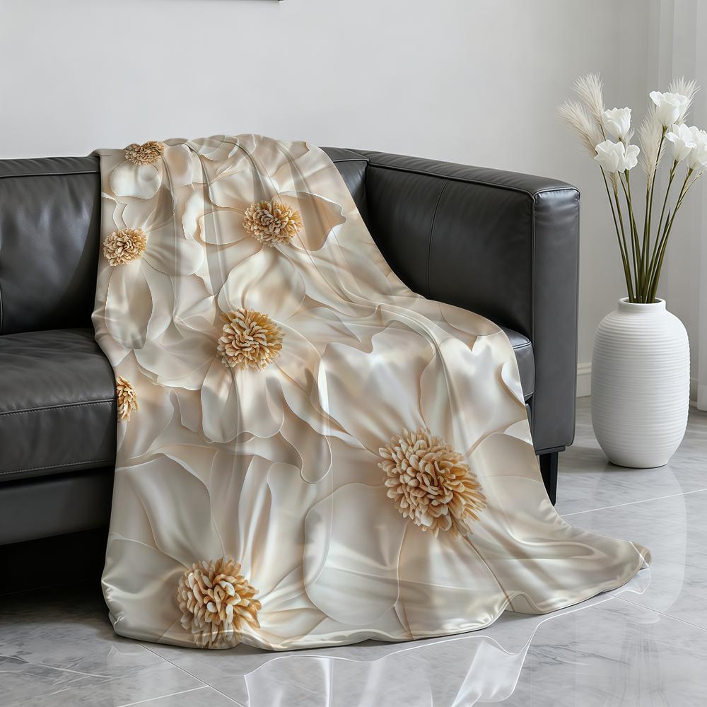 3D Floral Pattern Blanket Soft Throw Blanket for Home Bedroom Bed Sofa Picnic Travel Office Rest Cover Blanket Gift
