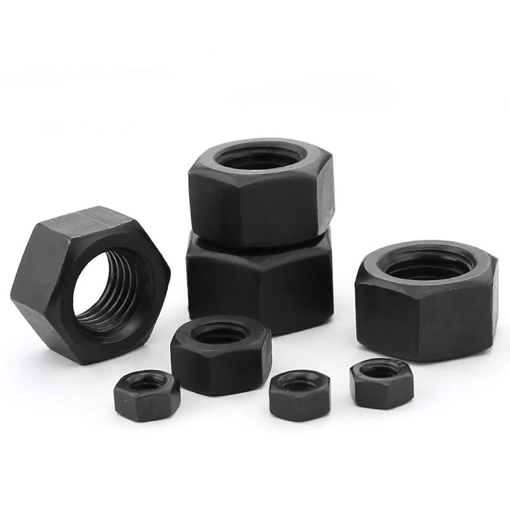 4.8 Grade Black Oxide Hexagon Nuts DIN934 GB6170 Carbon Steel Inch Size Nut UNC UNF BSW Thread Fastener 1/4" To 7/8"
