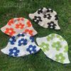 Spring Fisherman Hat for Woman Weaving Bucket Hat Crochet Flower Wide Brims Hat