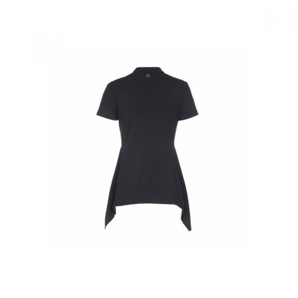 Bermudagrass Draped Long Top Black