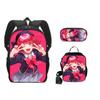 Anime Character School Backpack Set Kids - 3 Piece Bundle With Shoulder Bag Pencil Case 16-inch Laptop Compatible