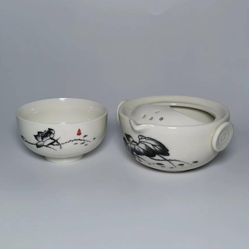 Hurtowy porcelanowy zestaw do herbaty 1 dzbanek 1 filiżanka, wysokiej jakości piękny i elegancki czajniczek Gaiwan i filiżanki łatwo podróżny czajnik