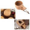 ABWR-4Pack Nordic Style Wooden Cup Kuksa Cup Portable Outdoor Camping Drinking Mug Wooden Coffee Cup With Wooden Spoon