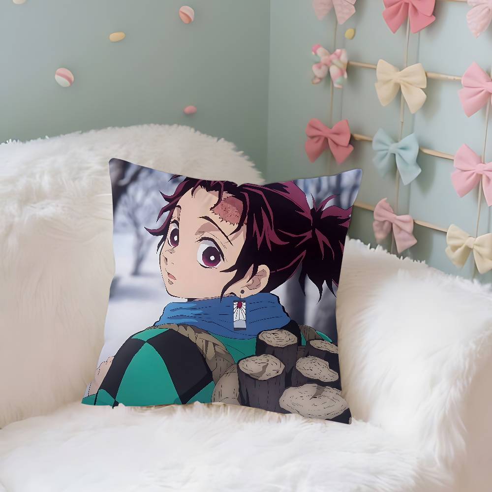 Cool Tanjiro Kamado-S Pillow Case Soft Decorative Pillow Covers Sofa Cushions For Living Room Cozy Ornamental Throw Pillows