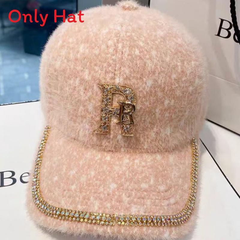 Water Drip Letter Baseball Cap With Rhinestones For Winter Warmth And Style