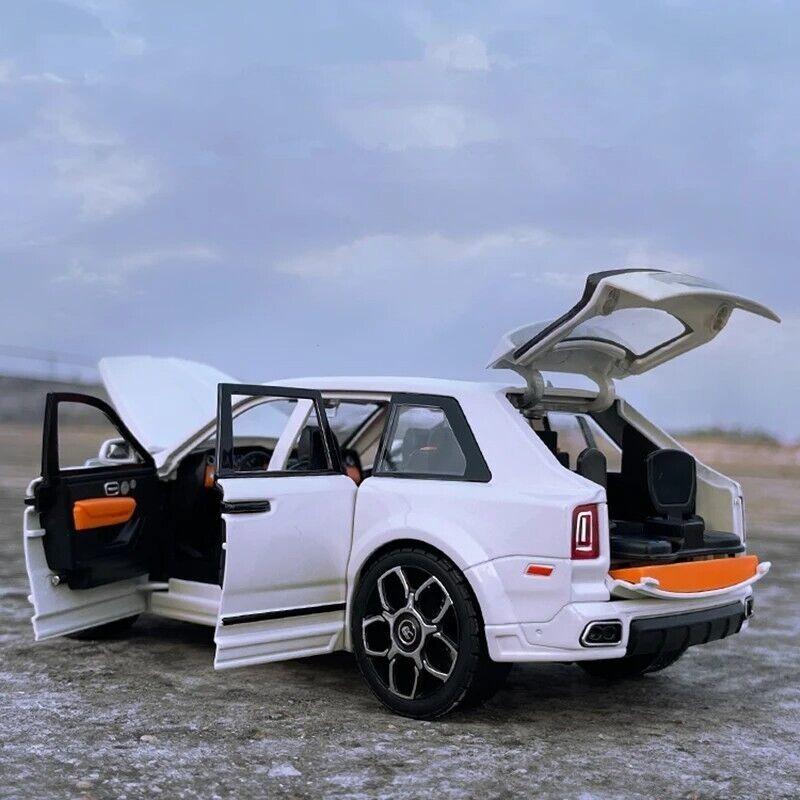 Diecast Metal Toy Car 1/20 for Rolls-Royce Cullinan SUV Off-Road Alloy Model Car Simulation Sound Light Toy for Kids
