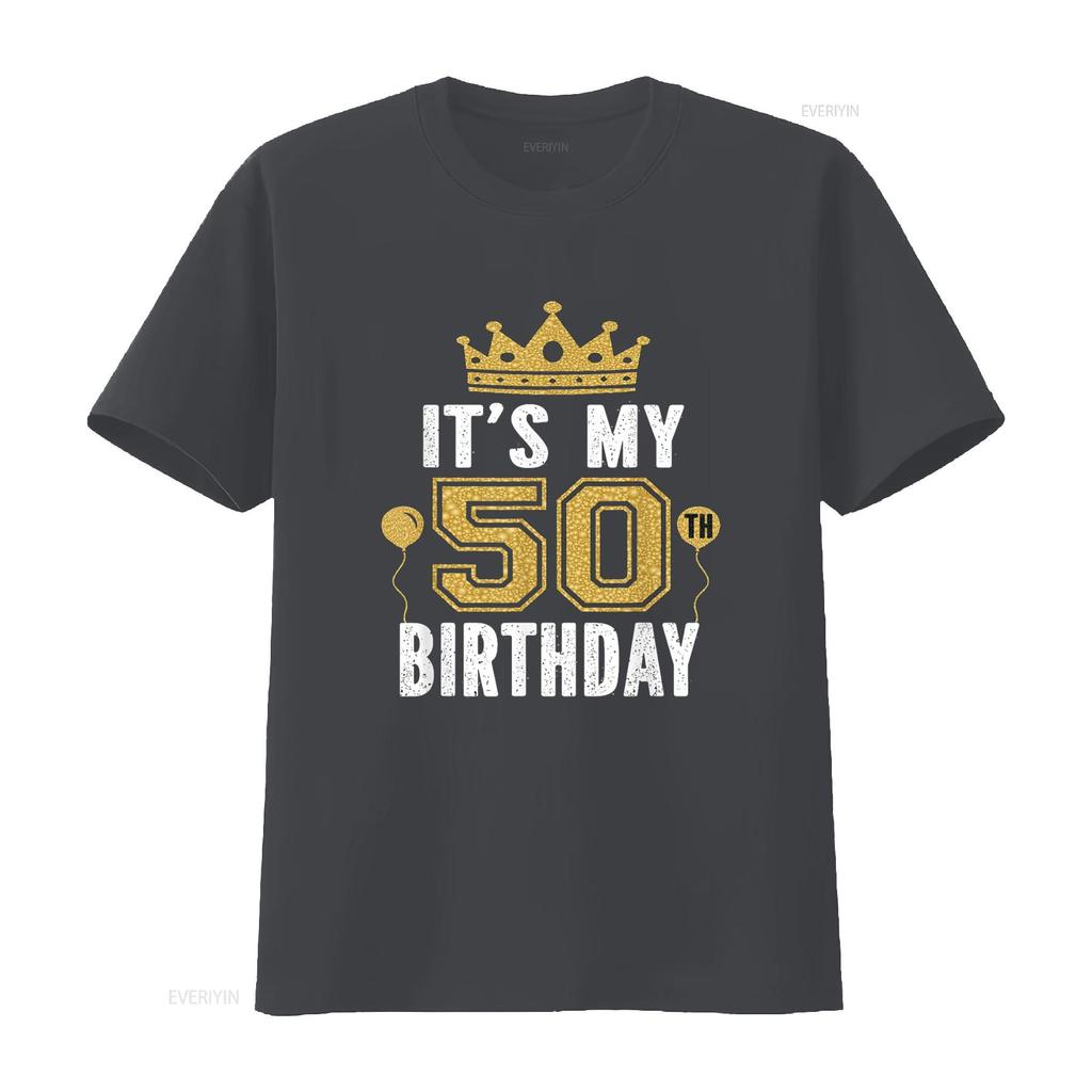 It s My 50th Birthday For 50 Years Old Man And Woman T Shirt vintage Washed Top For Everyday Wear graphic Stylish Unisex