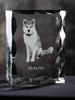 Akita, Akita Inu - Crystal with a Picture of a Dog, Glass Statuette with a Picture, Unique Frame with a Picture from Art-Dog Brand