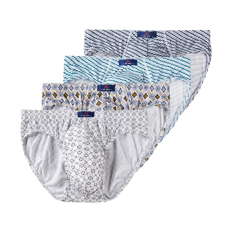 4 kusy pánských bavlněných kalhotek Pohodlné spodní prádlo Středně vysoké slipy Potisk Spodky Chlapecké Prodyšné kalhotky L XL 2XL 3XL 4XL 5XL